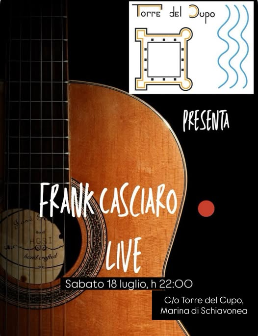 Locandina serata musica Live con Frank Casciaro - 18 Luglio 2026